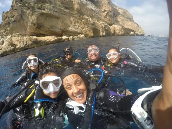 buceo en familia